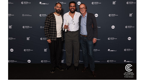 Marcelo Caetano, Ricardo Teodoro and Frédéric Rouzaud, President of the Louis Roederer Foundation ©Julia Hervouin
